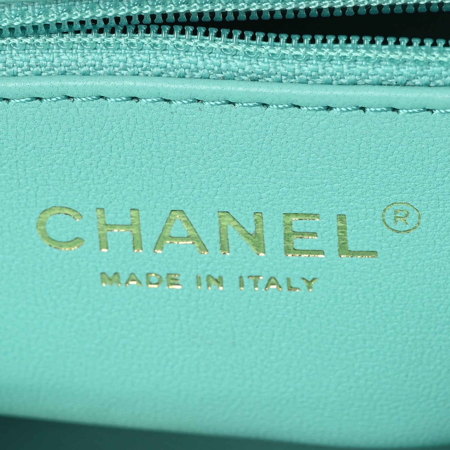 Shiny Lambskin Quilted Coco Trip Flap Bag Turquoise