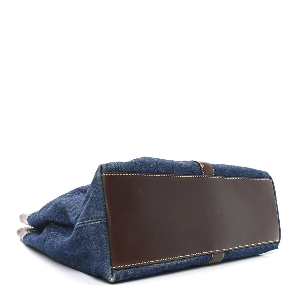 Denim CC Tote Bag Blue Brown
