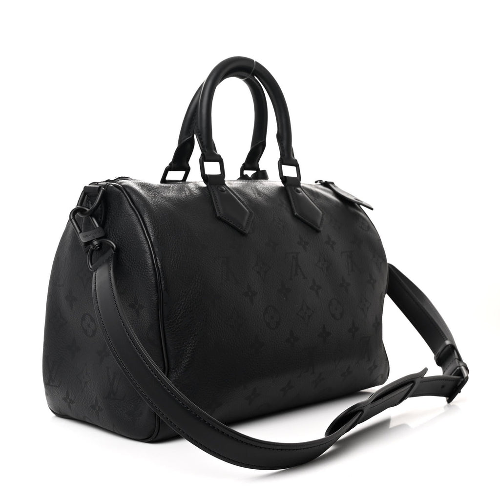 Calfskin Monogram Speedy P9 Bandouliere 30 Ultra Black