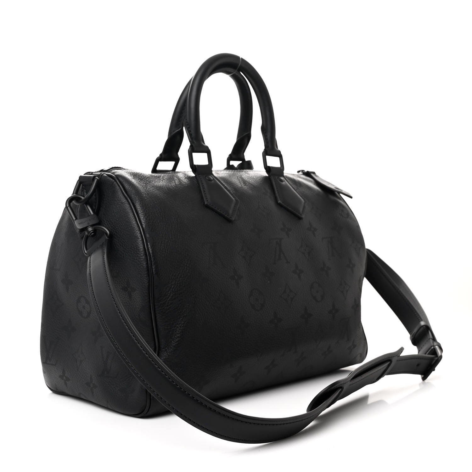 Calfskin Monogram Speedy P9 Bandouliere 30 Ultra Black