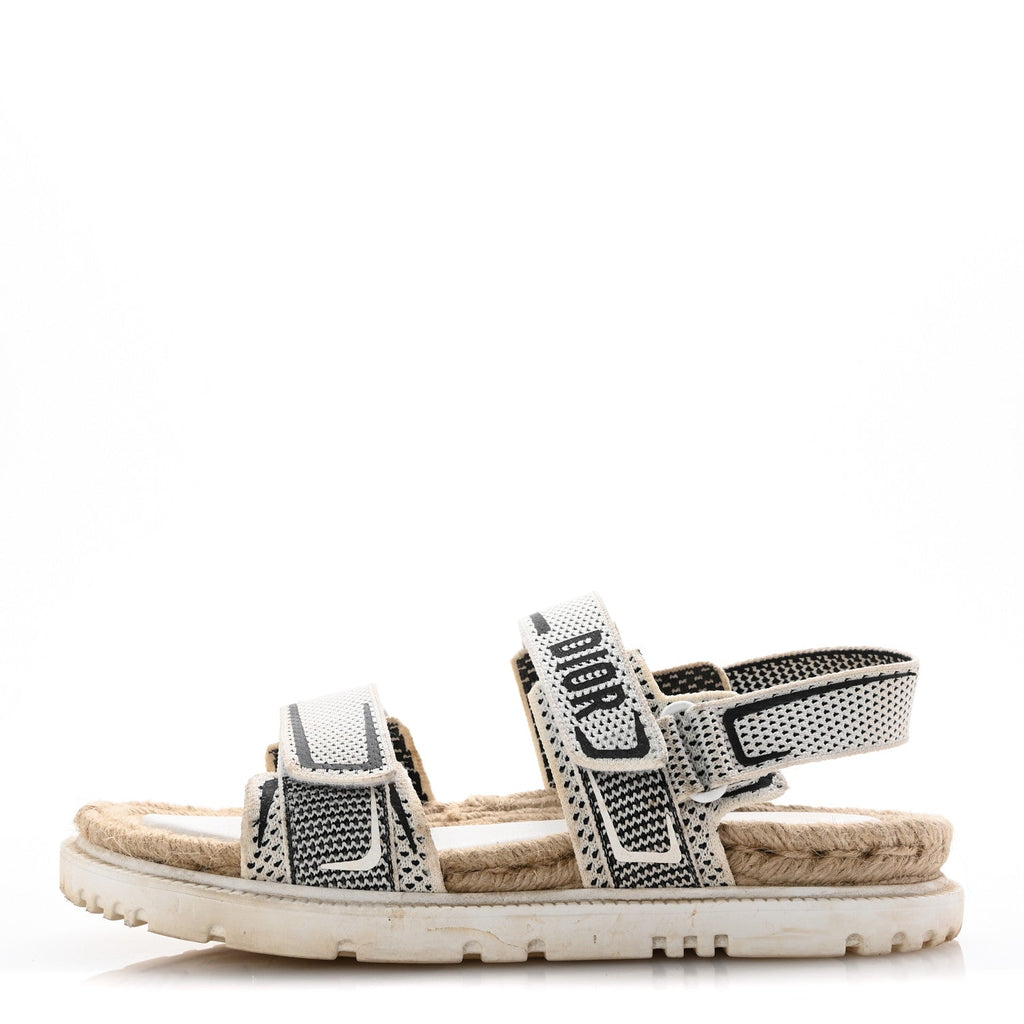 Technical Knit Jute Dioract 10mm Sandals 39.5 White Black