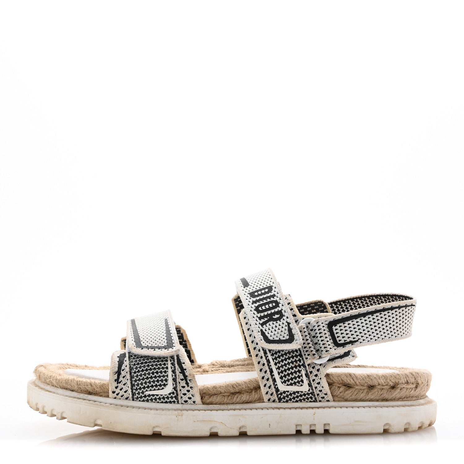 Technical Knit Jute Dioract 10mm Sandals 39.5 White Black
