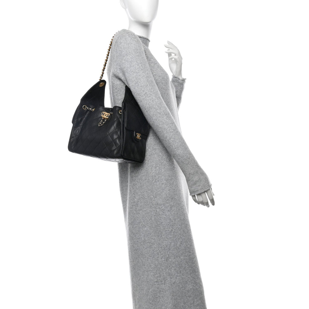 Caviar Quilted Small Chanel 25 Handbag Black
