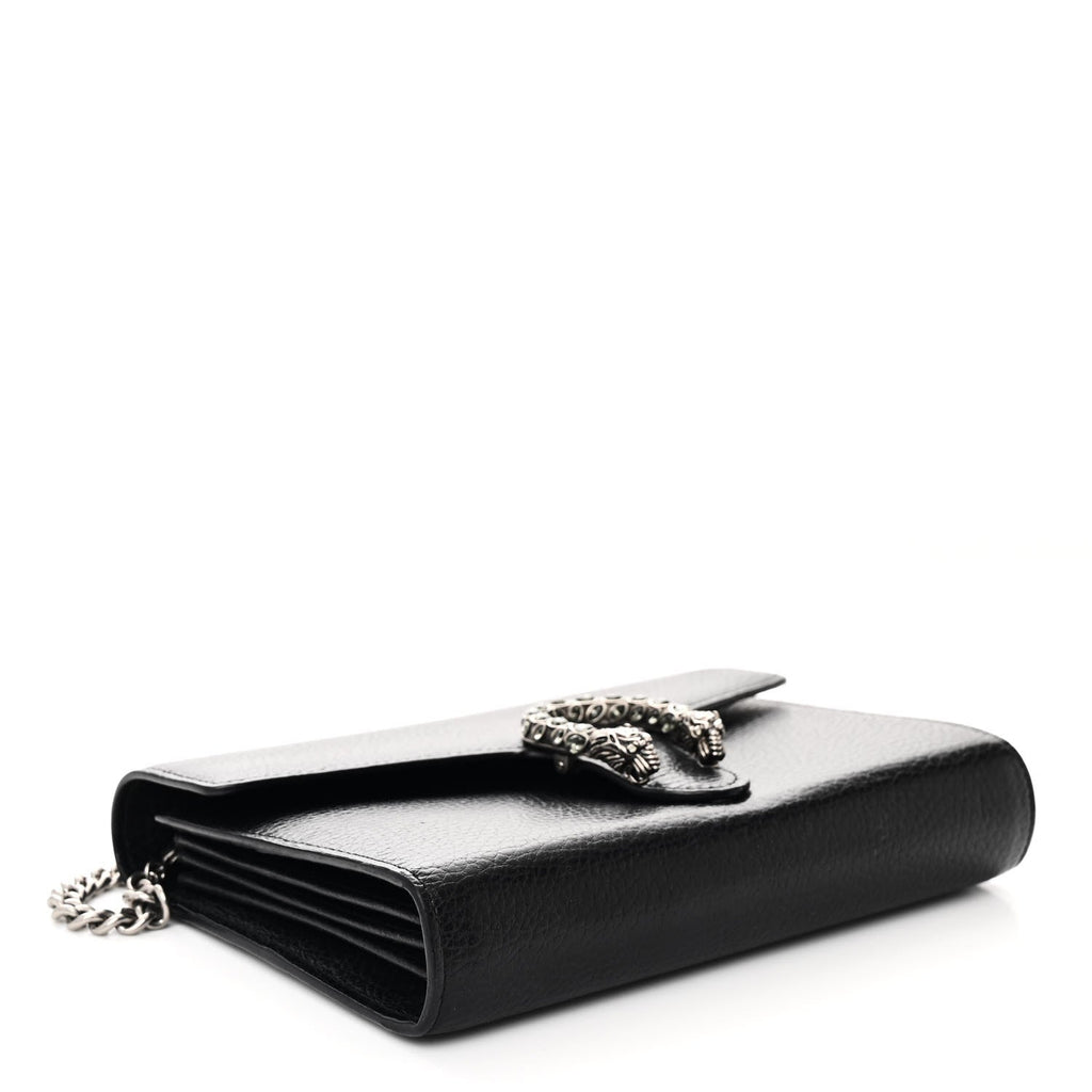 Calfskin Mini Dionysus Chain Wallet Black