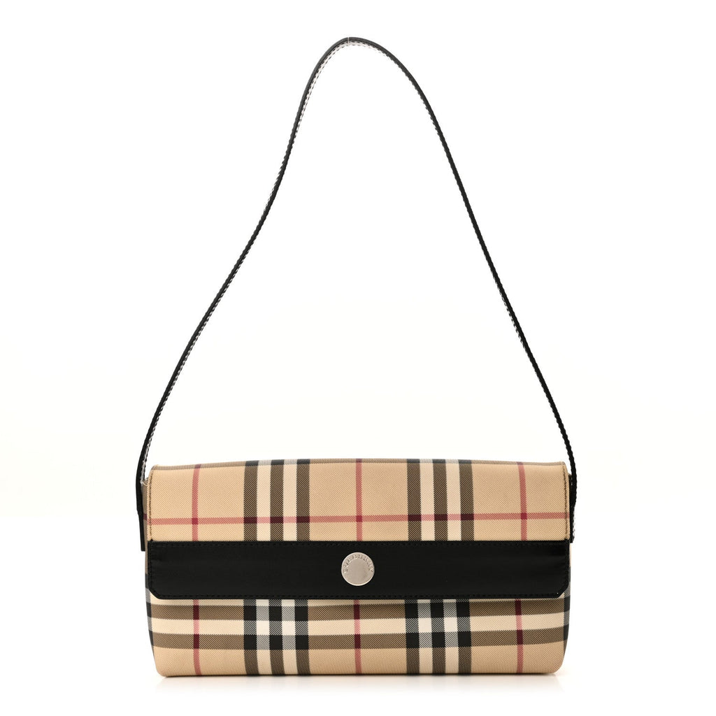 House Check Flap Shoulder Bag Black
