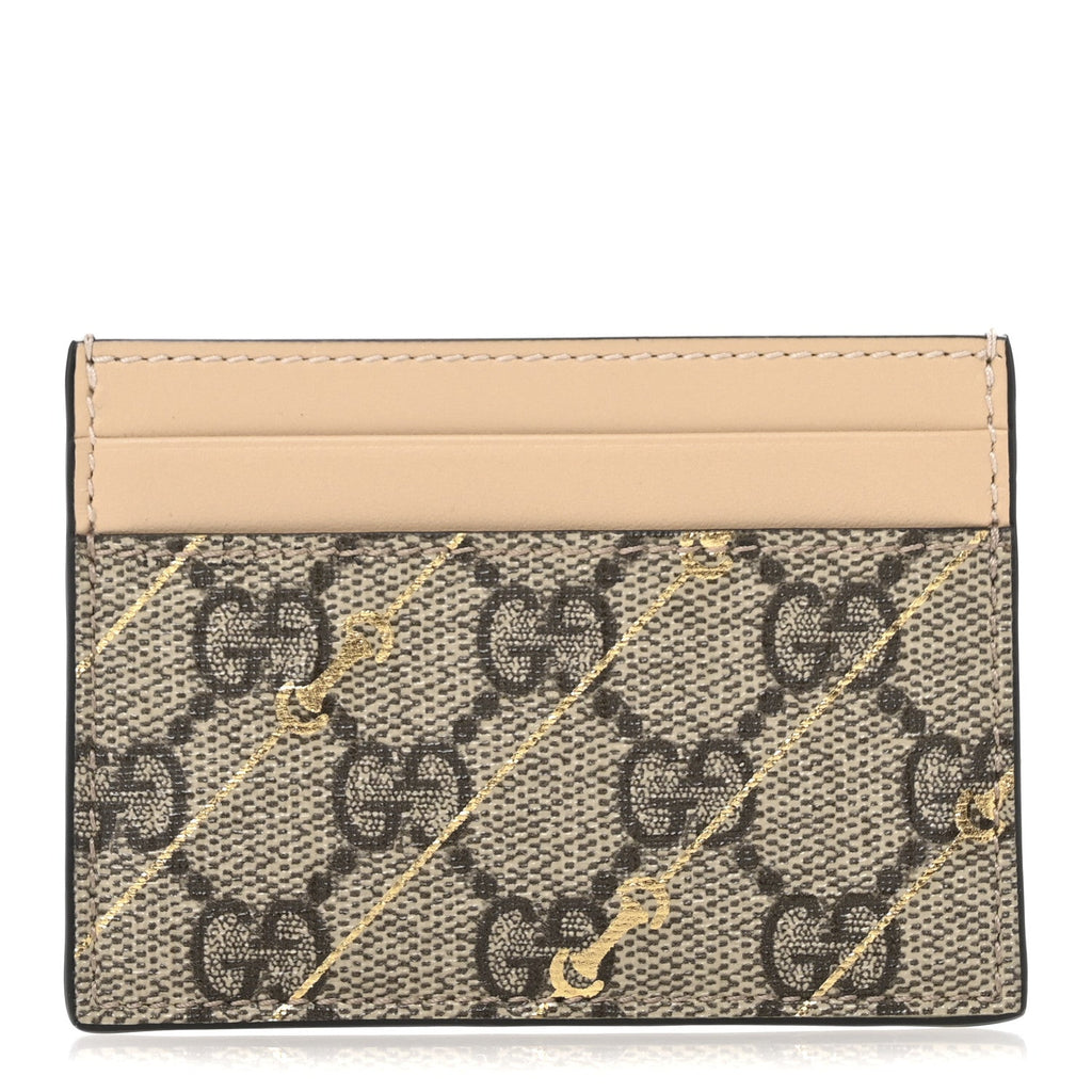 GG Supreme Monogram Horsebit  Holder Beige