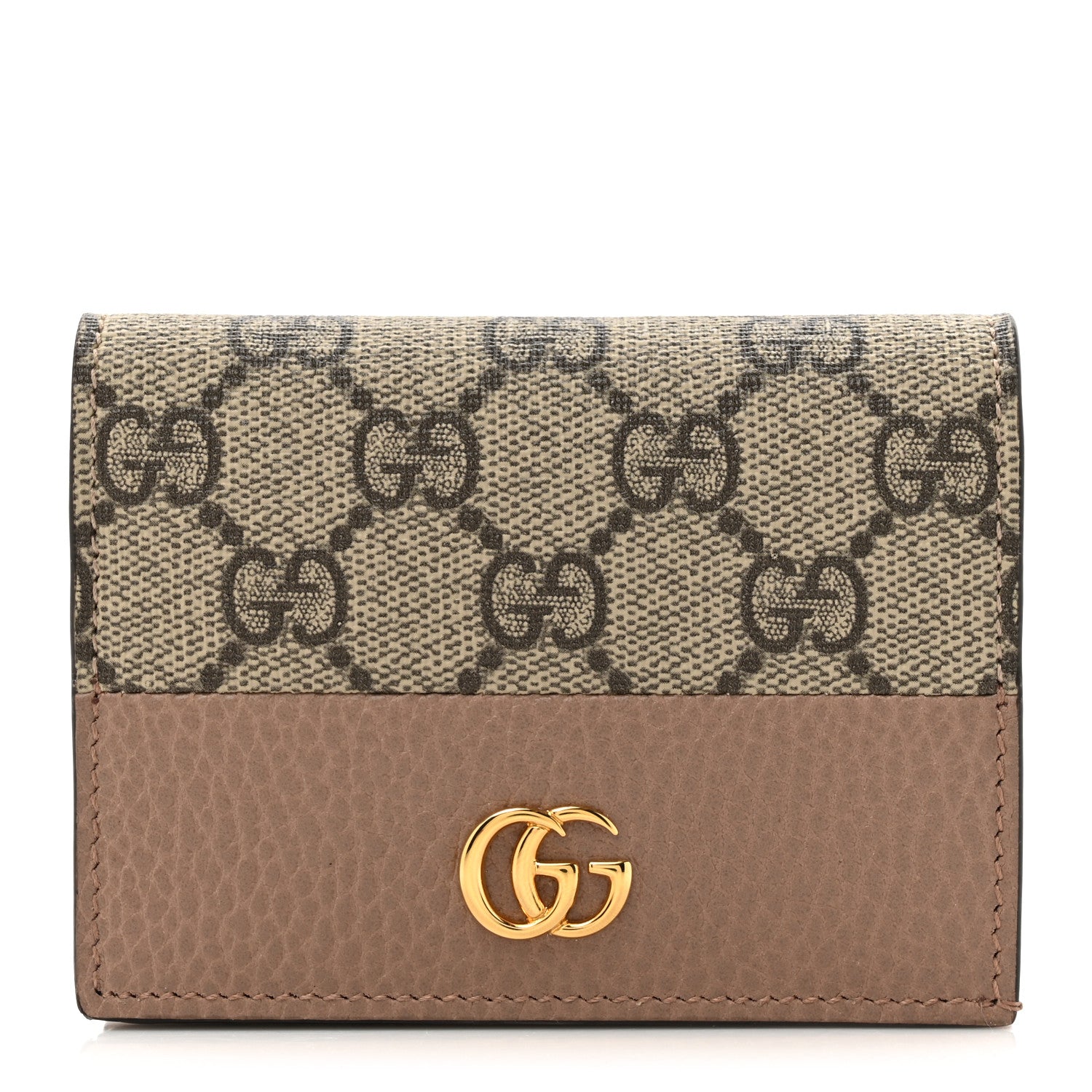Dollar Calfskin GG Supreme Monogram GG Marmont  Case Porcelain Rose Beige Ebony