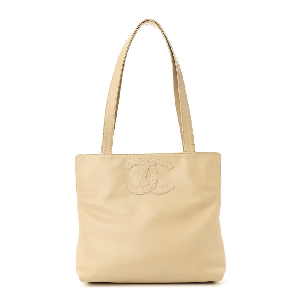 Calfskin CC Tote Beige