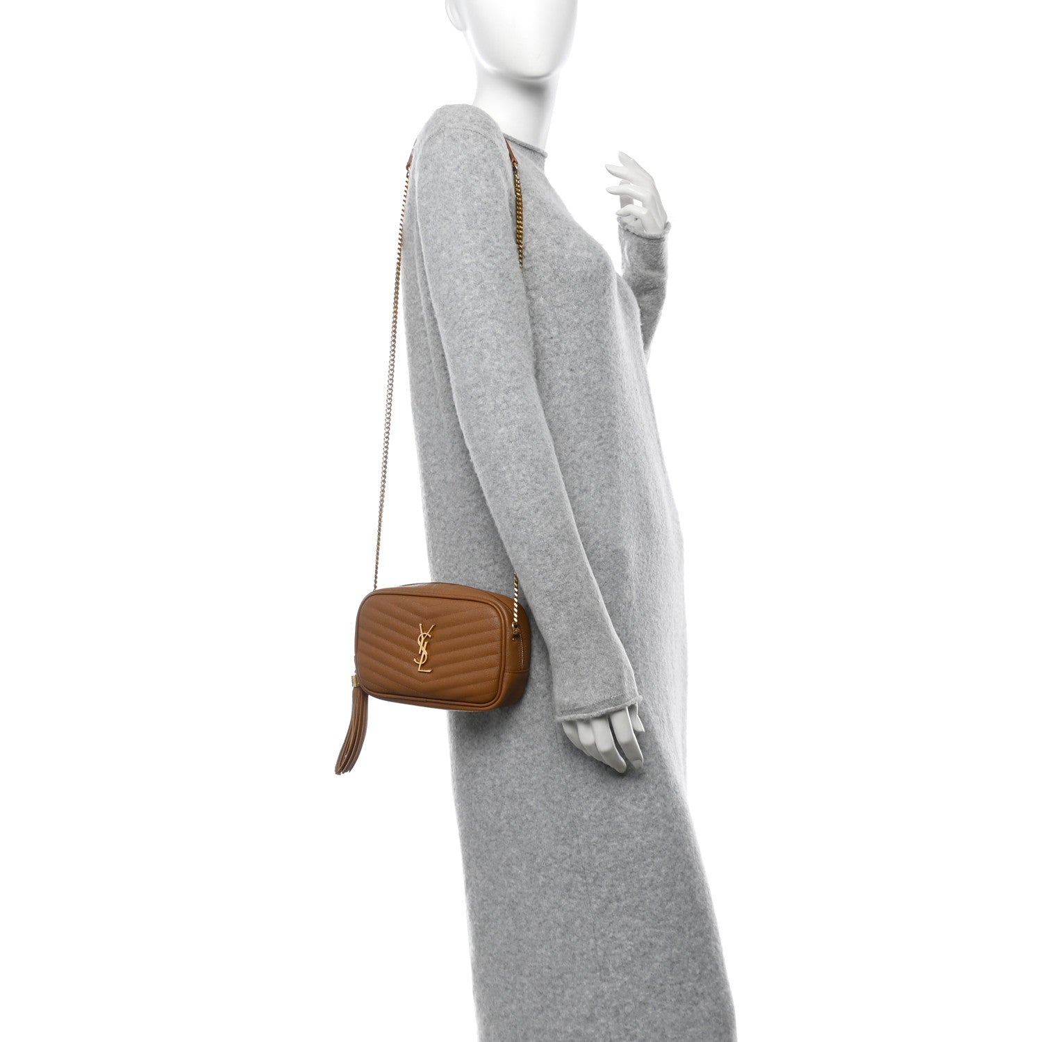 Grain De Poudre Matelasse Monogram Mini Lou Camera Bag Dark Natural