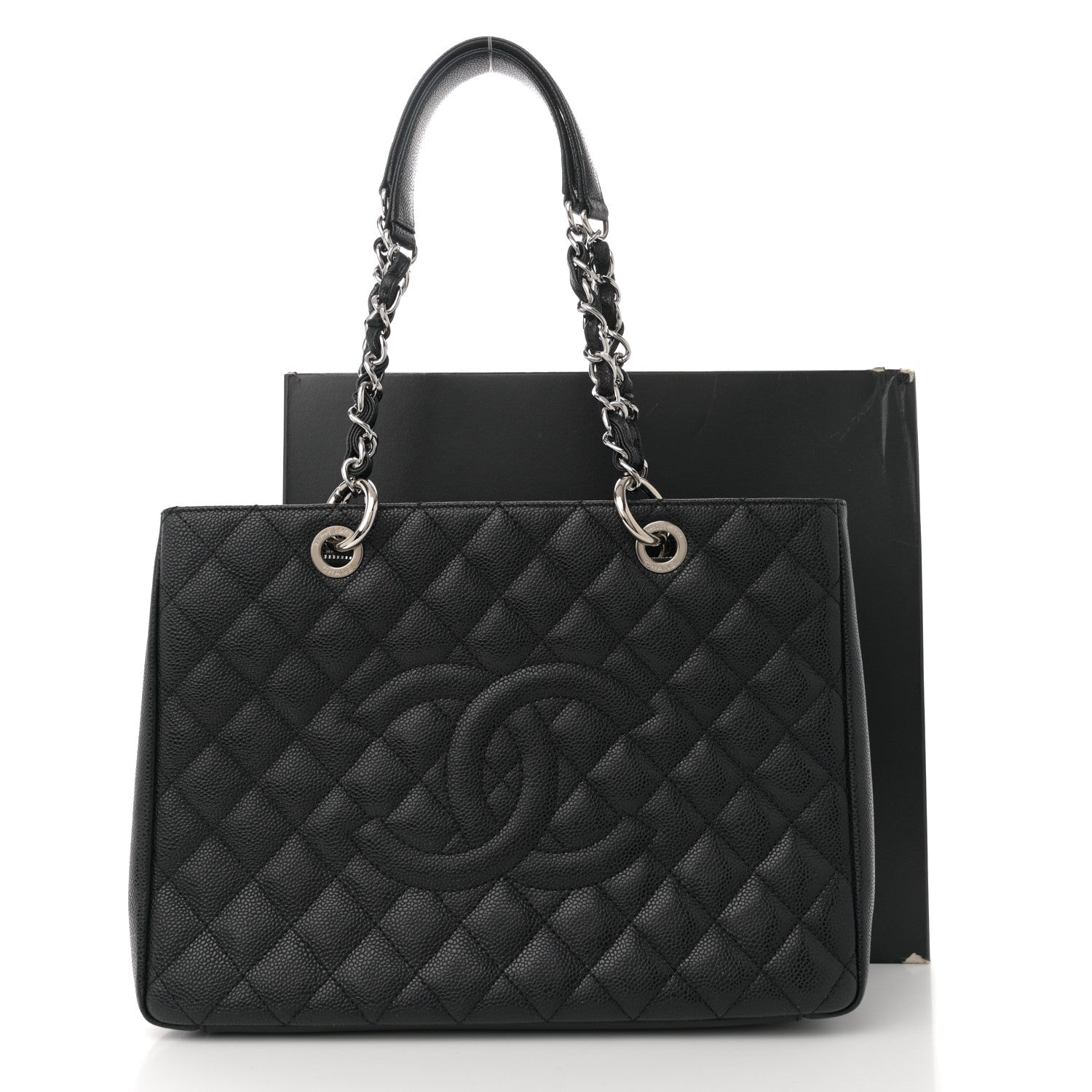 Caviar Quilted Grand Shopping Tote GST Black