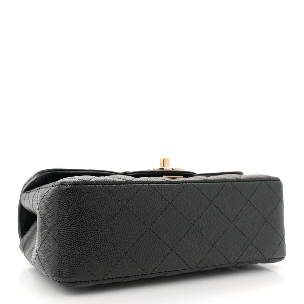 Caviar Quilted Mini Rectangular Flap Black