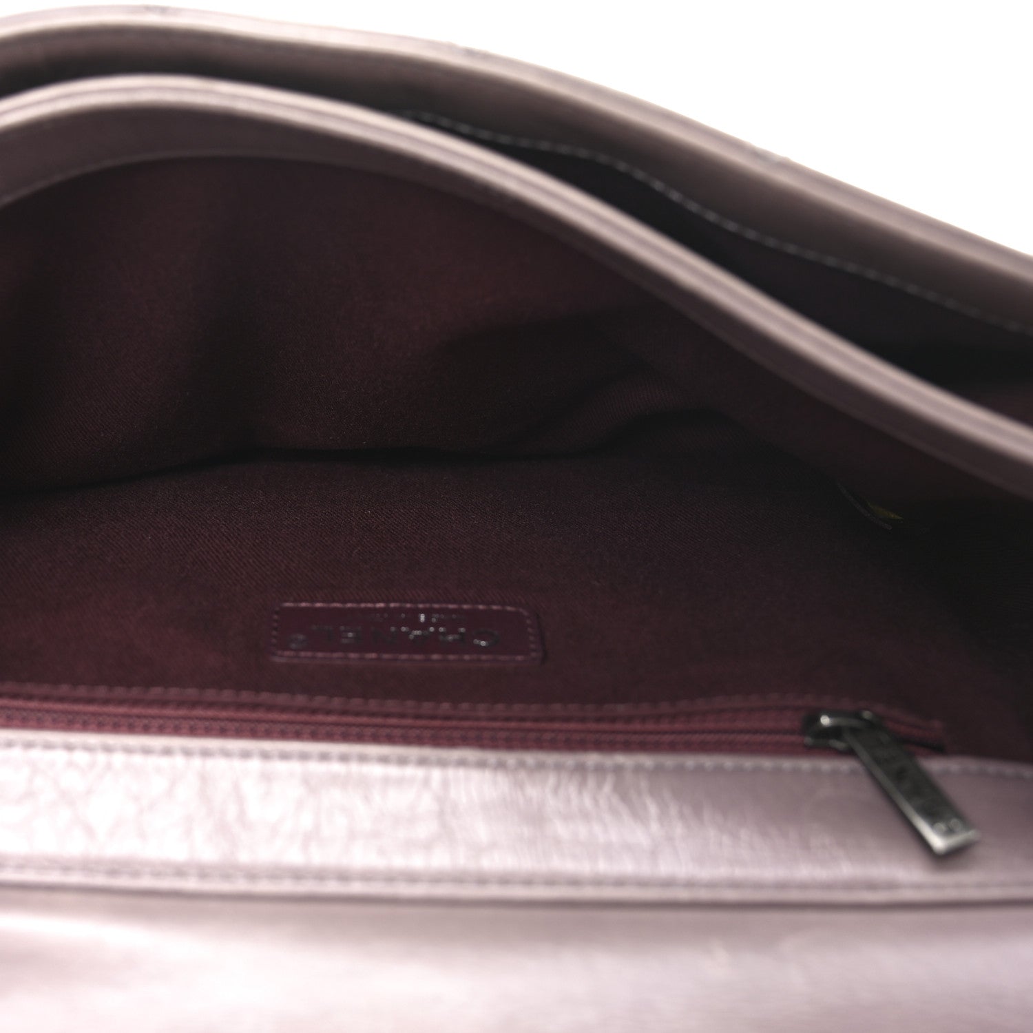 Glazed Calfskin Quilted Large Perfect Edge Flap Light Pink