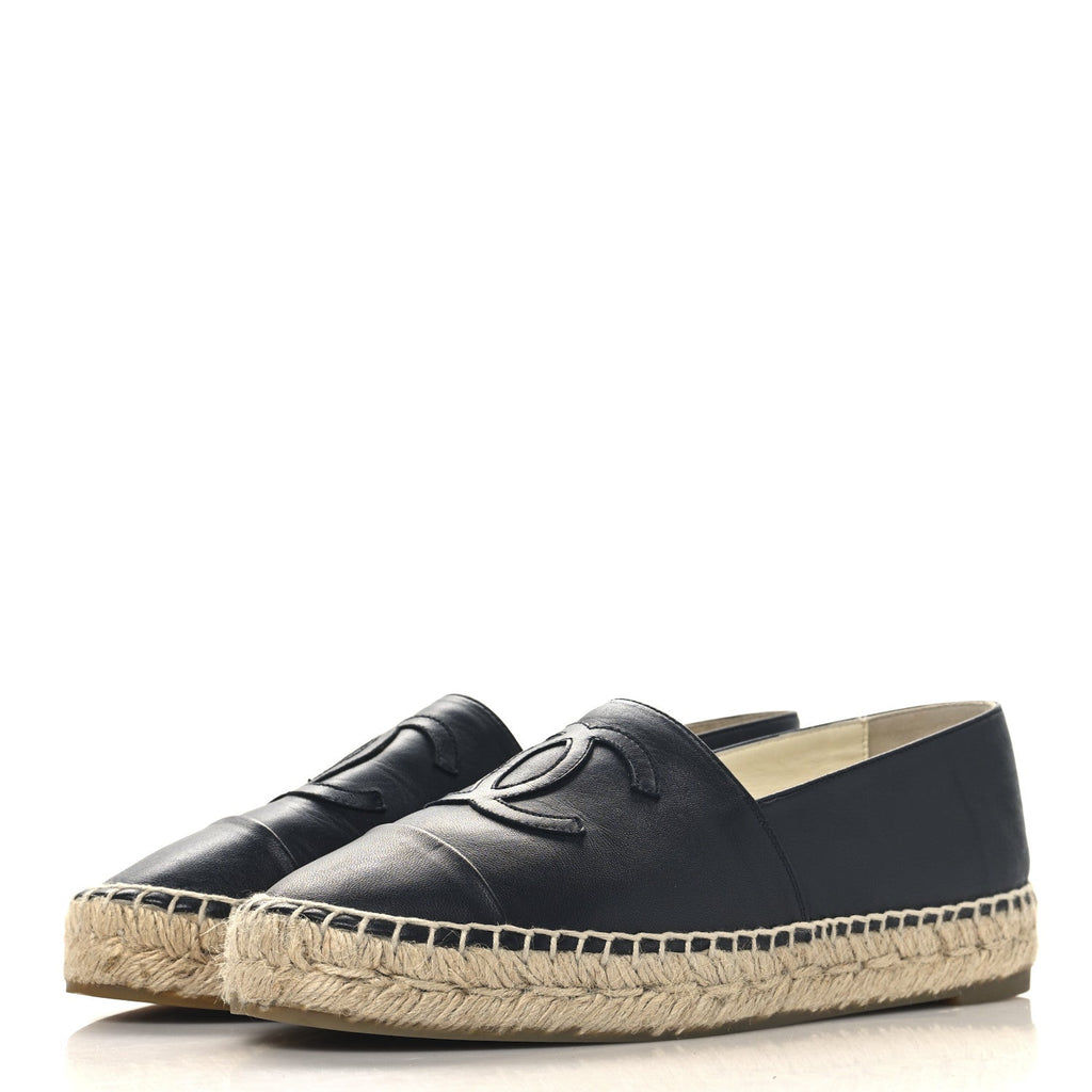 Lambskin CC Espadrilles 37 Dark Navy