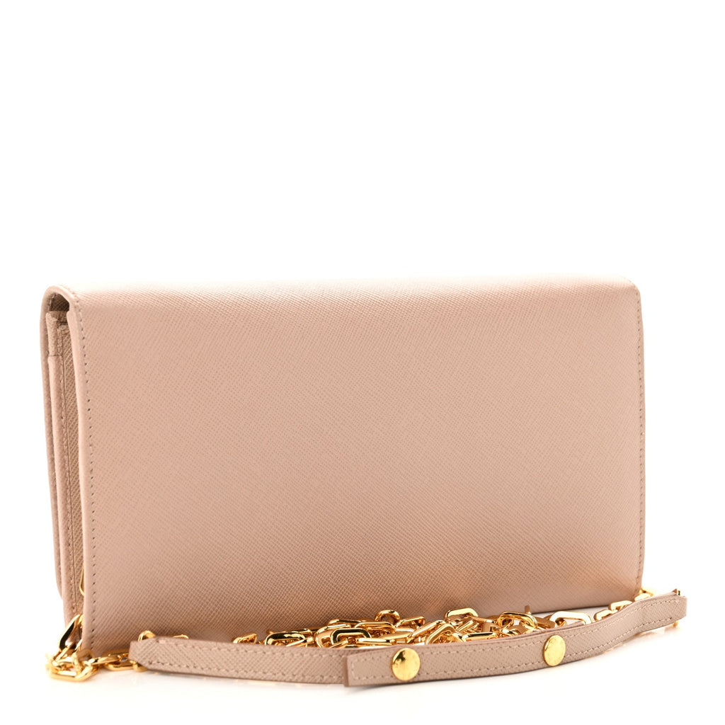 Saffiano Metal Large Chain Wallet Cammeo