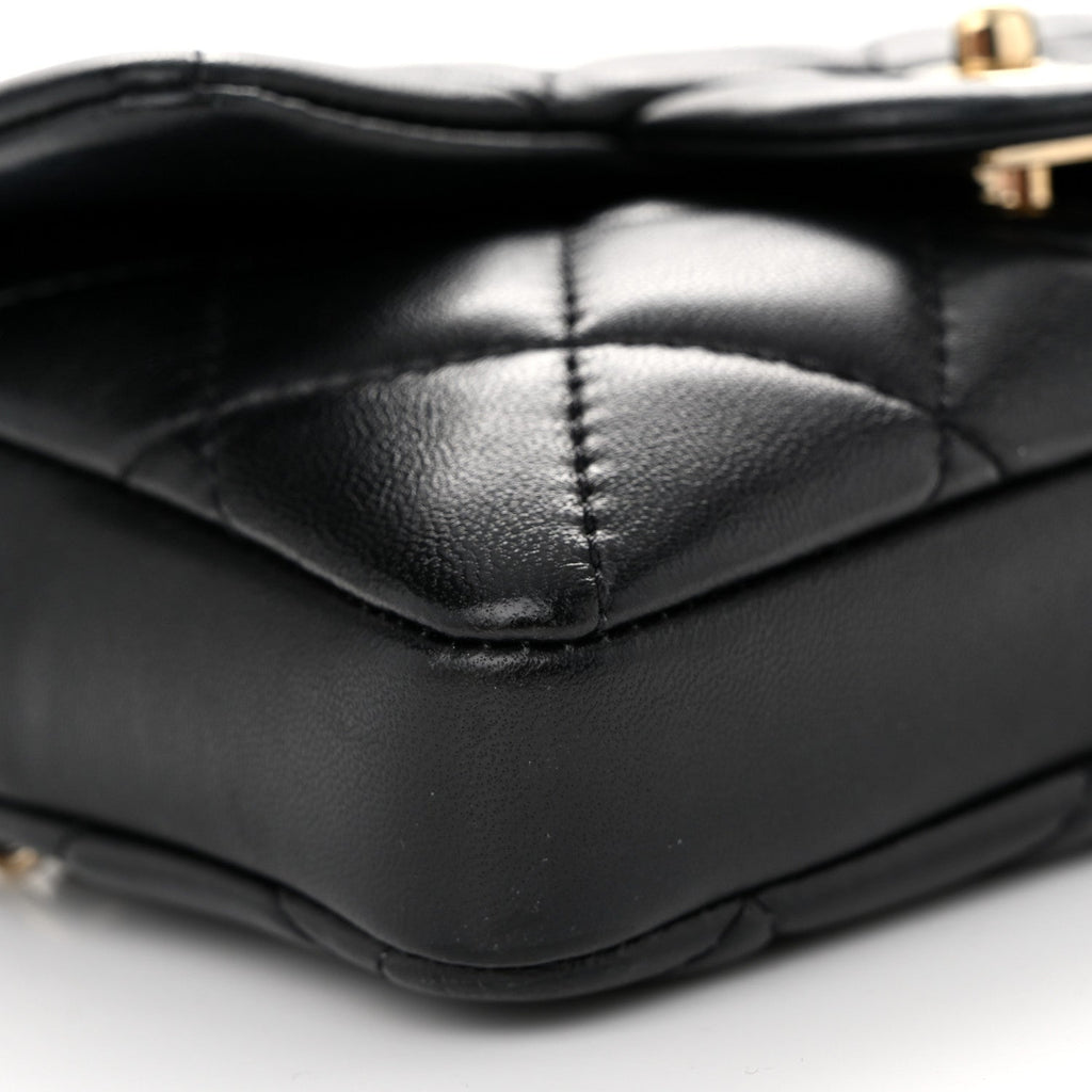 Lambskin Quilted Mini My Precious Waist Bag Black