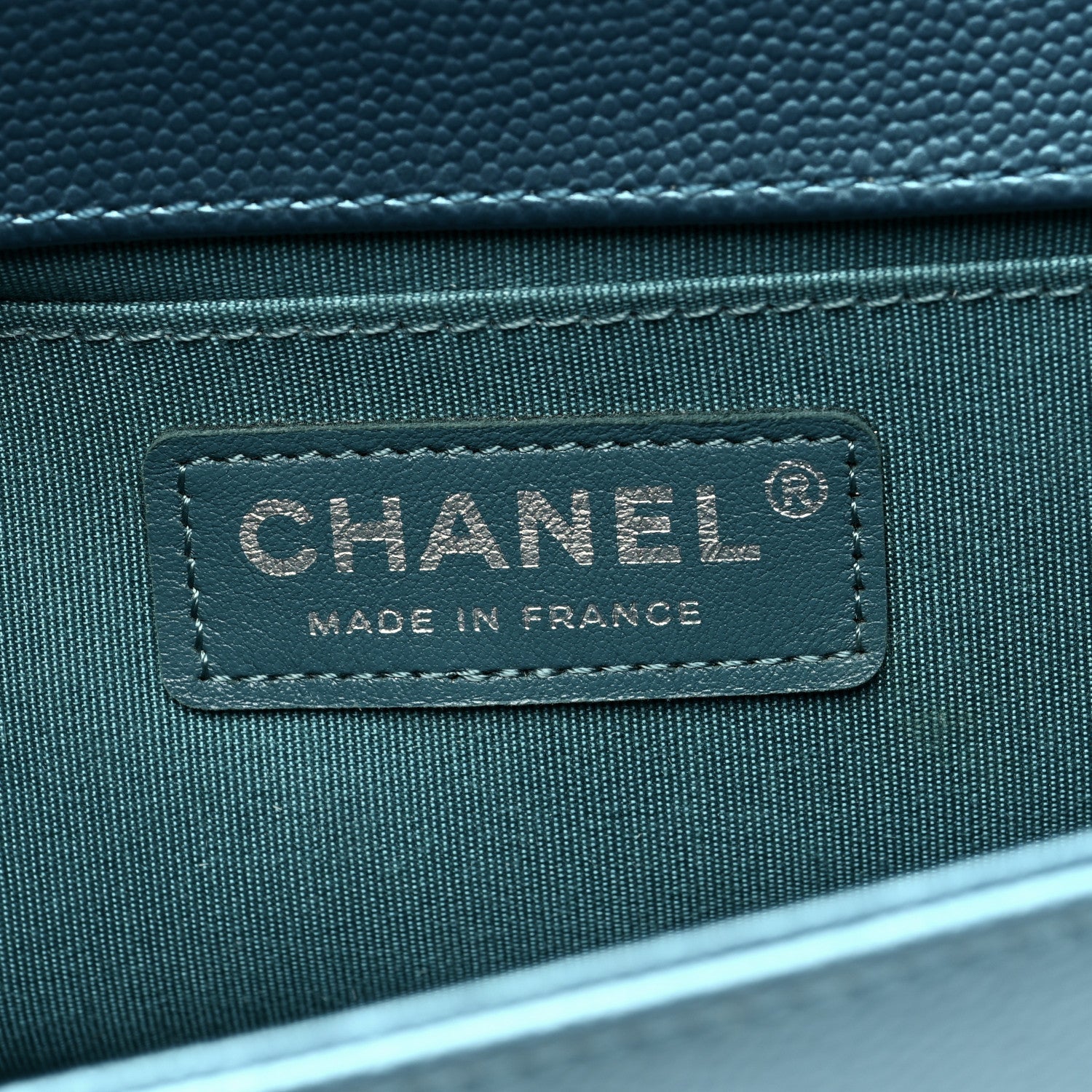 Metallic Caviar Quilted Medium Boy Flap Turquoise