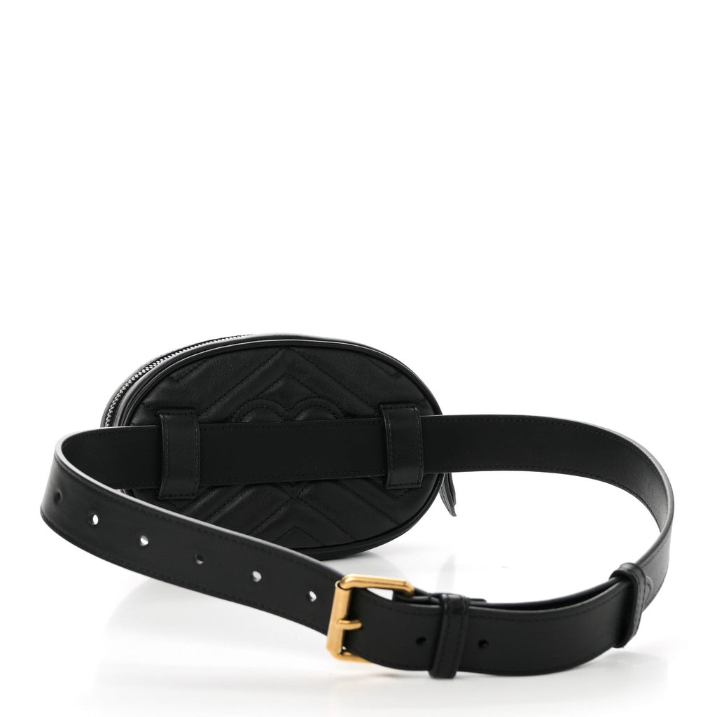 Calfskin Matelasse GG Marmont Belt Bag 75 30 Black