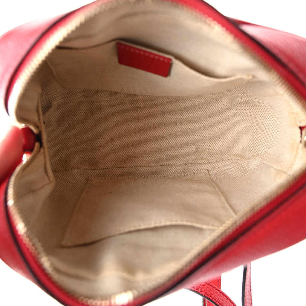 Pebbled Calfskin Small Soho Disco Bag Tabasco Red