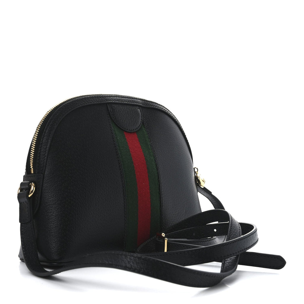 Calfskin GG Web Small Ophidia Dome Shoulder Bag Black