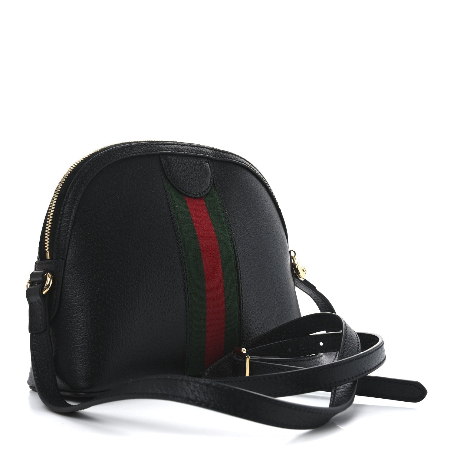 Calfskin GG Web Small Ophidia Dome Shoulder Bag Black