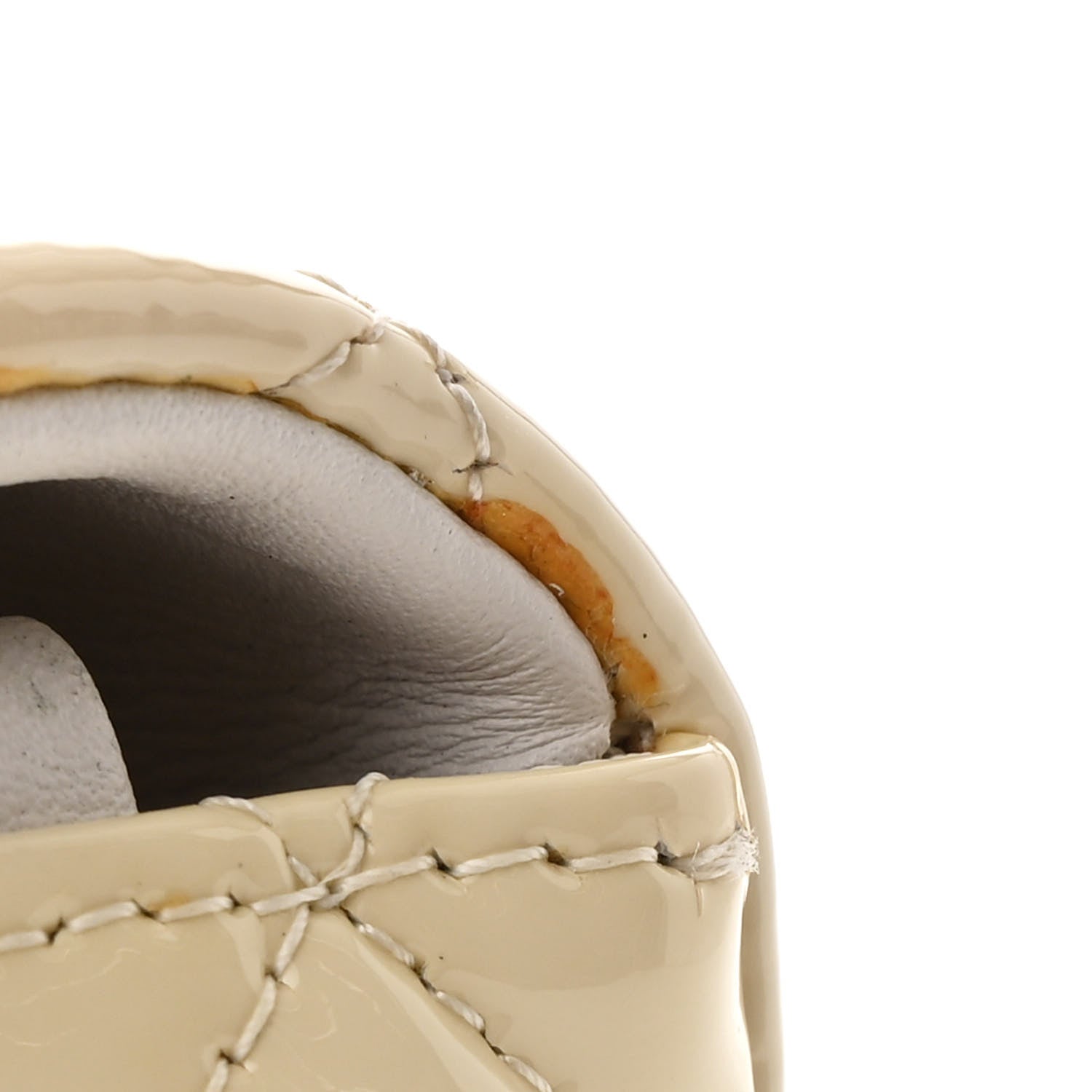 Patent Calfskin Quilted Mini Rectangular Flap White