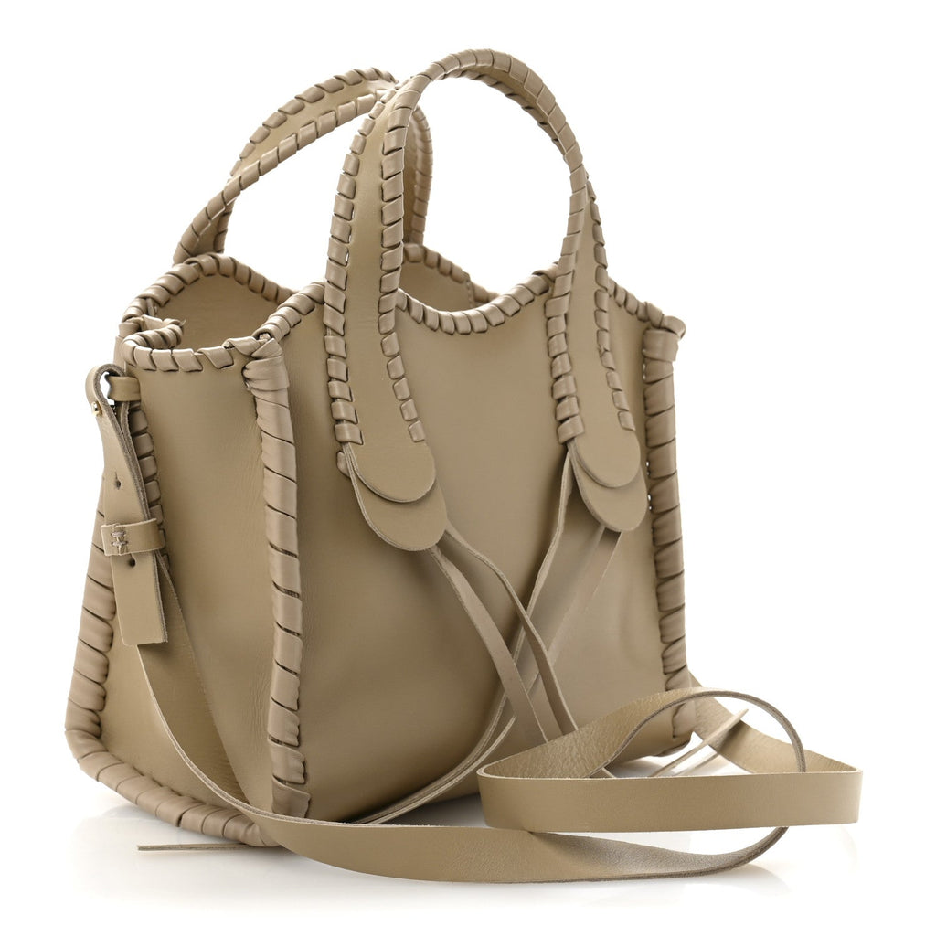 Calfskin Small Mony Tote Argil Brown