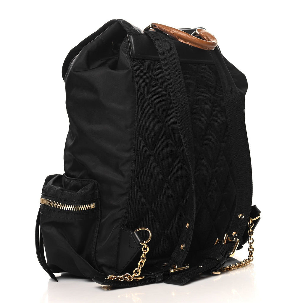 Nylon Large Rucksack Backpack Black