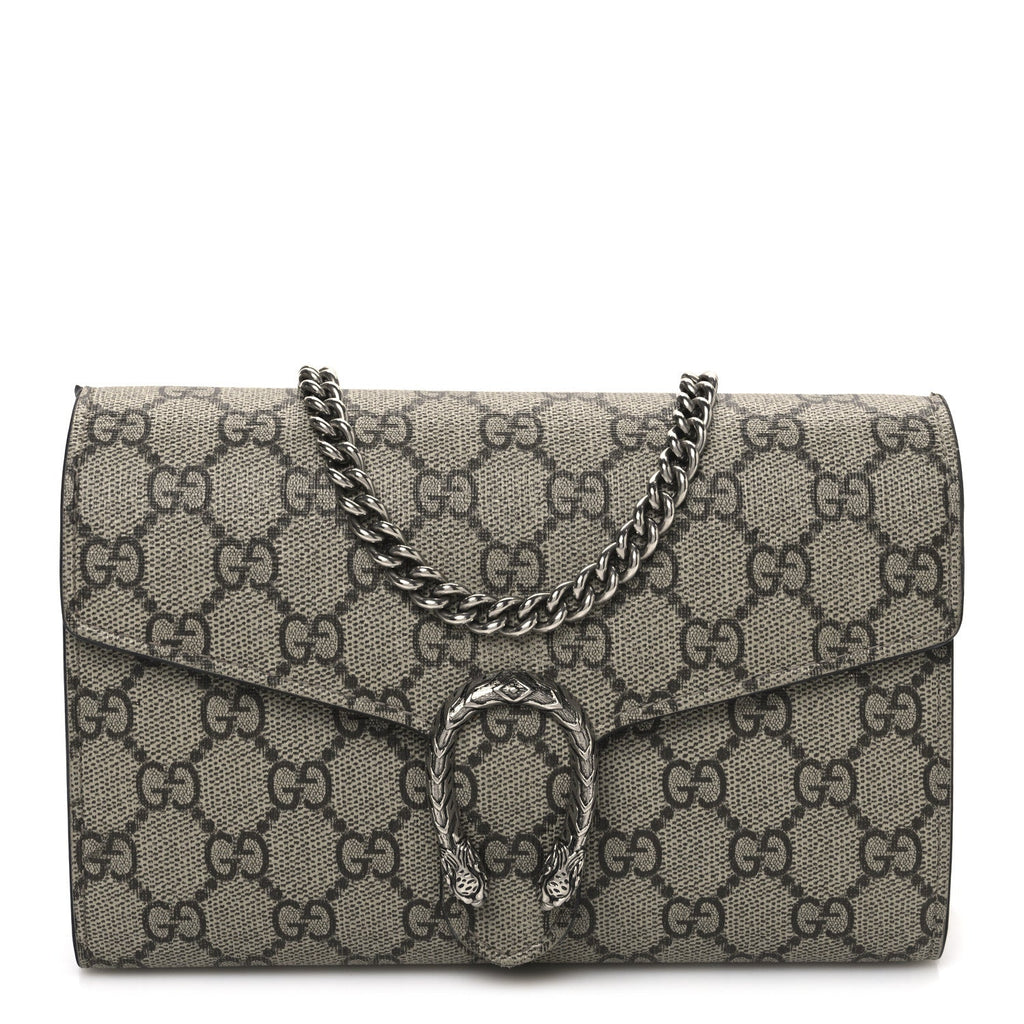 GG Supreme Monogram Mini Dionysus Chain Wallet Beige Taupe