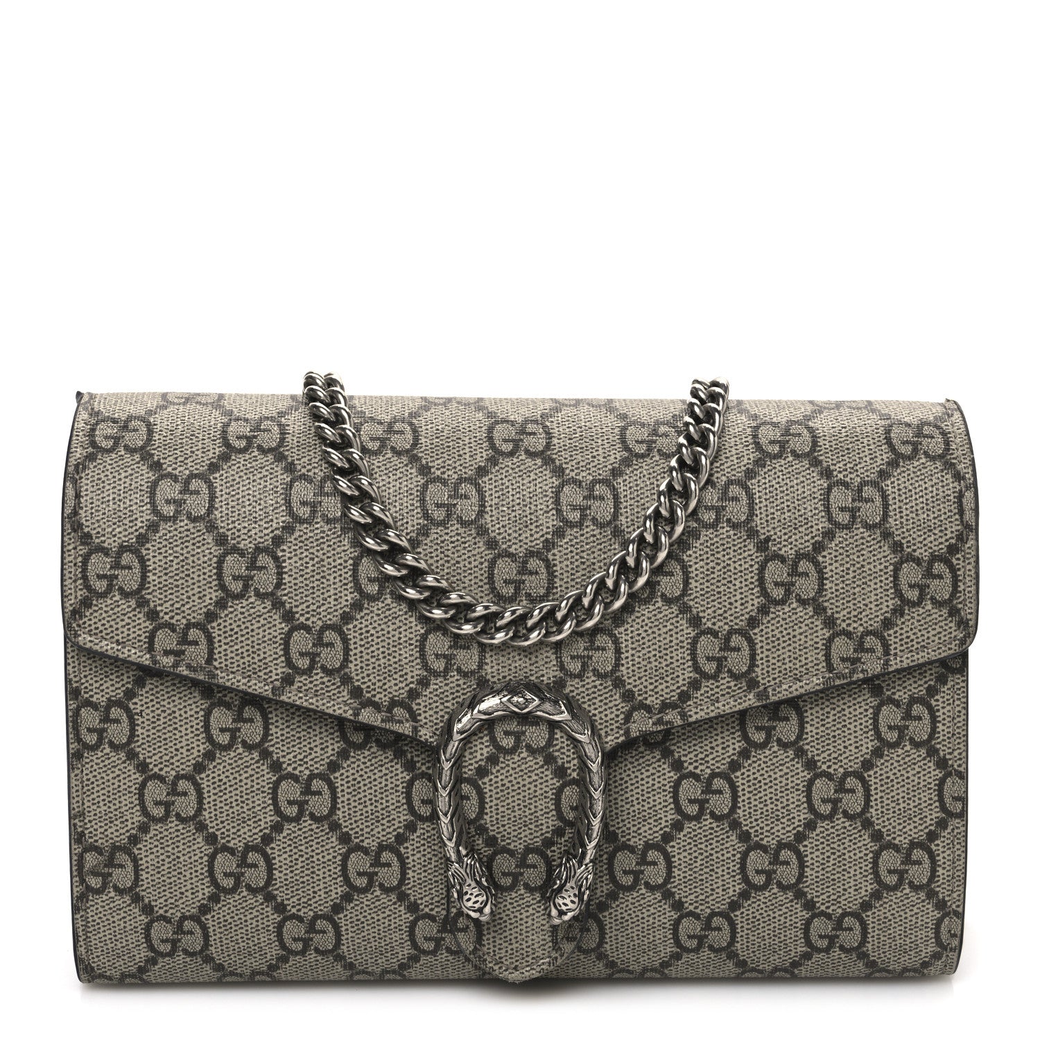GG Supreme Monogram Mini Dionysus Chain Wallet Beige Taupe