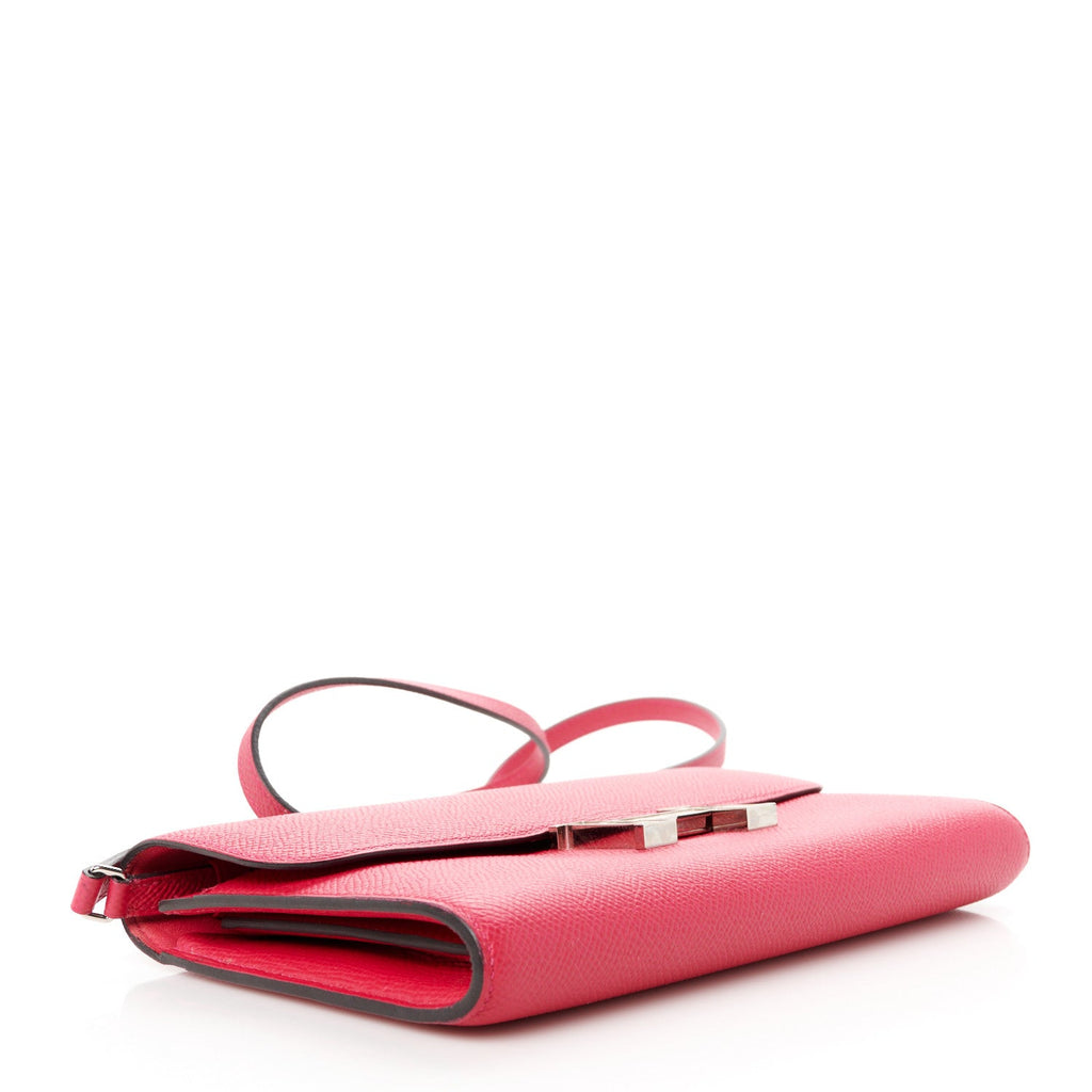 Epsom Alligator Constance Wallet To Go Rose Extreme Sable