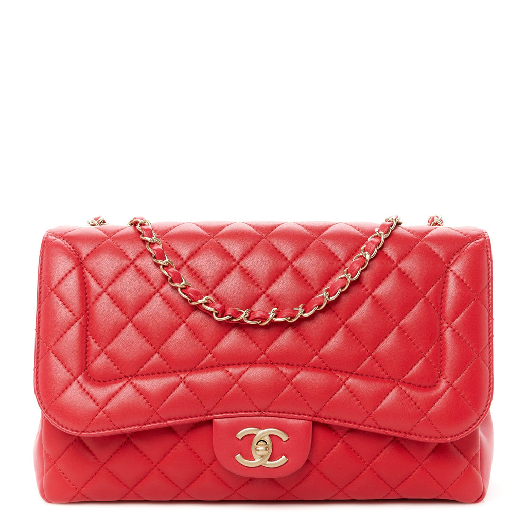 Lambskin Quilted Jumbo Mademoiselle Chic Flap Fuchsia