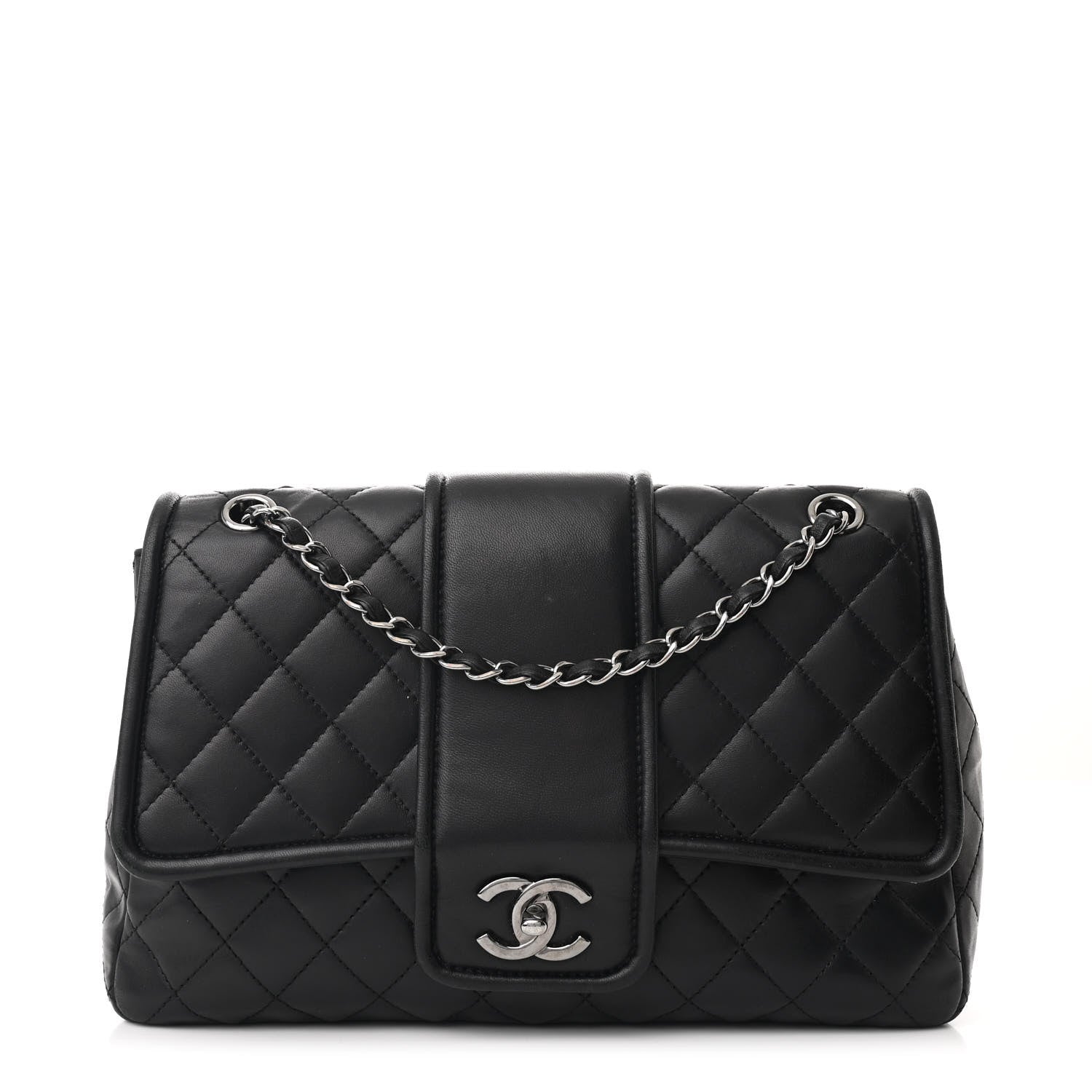 Lambskin Quilted Elementary Chic Flap Black