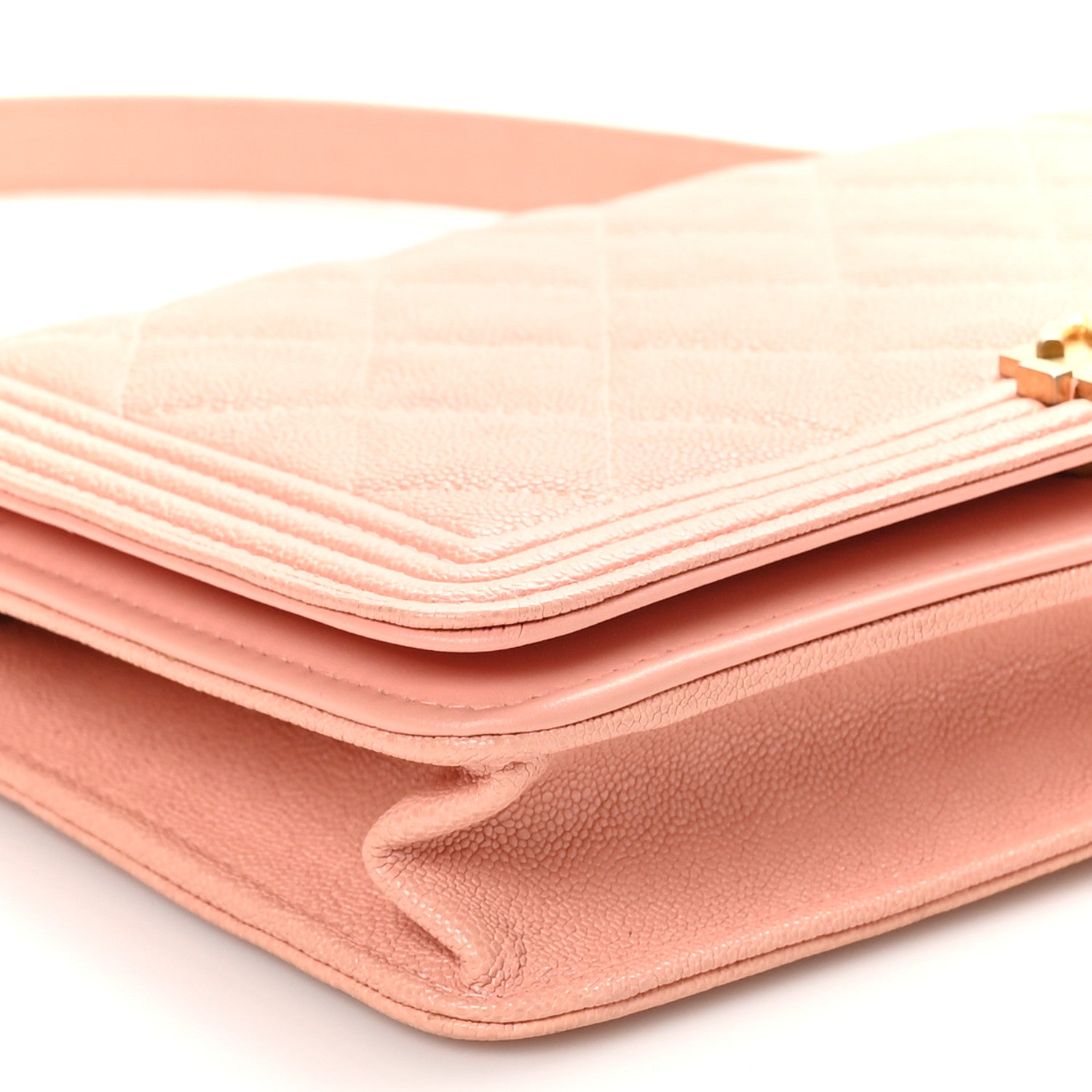 Caviar Quilted Boy Wallet On Chain WOC Pink