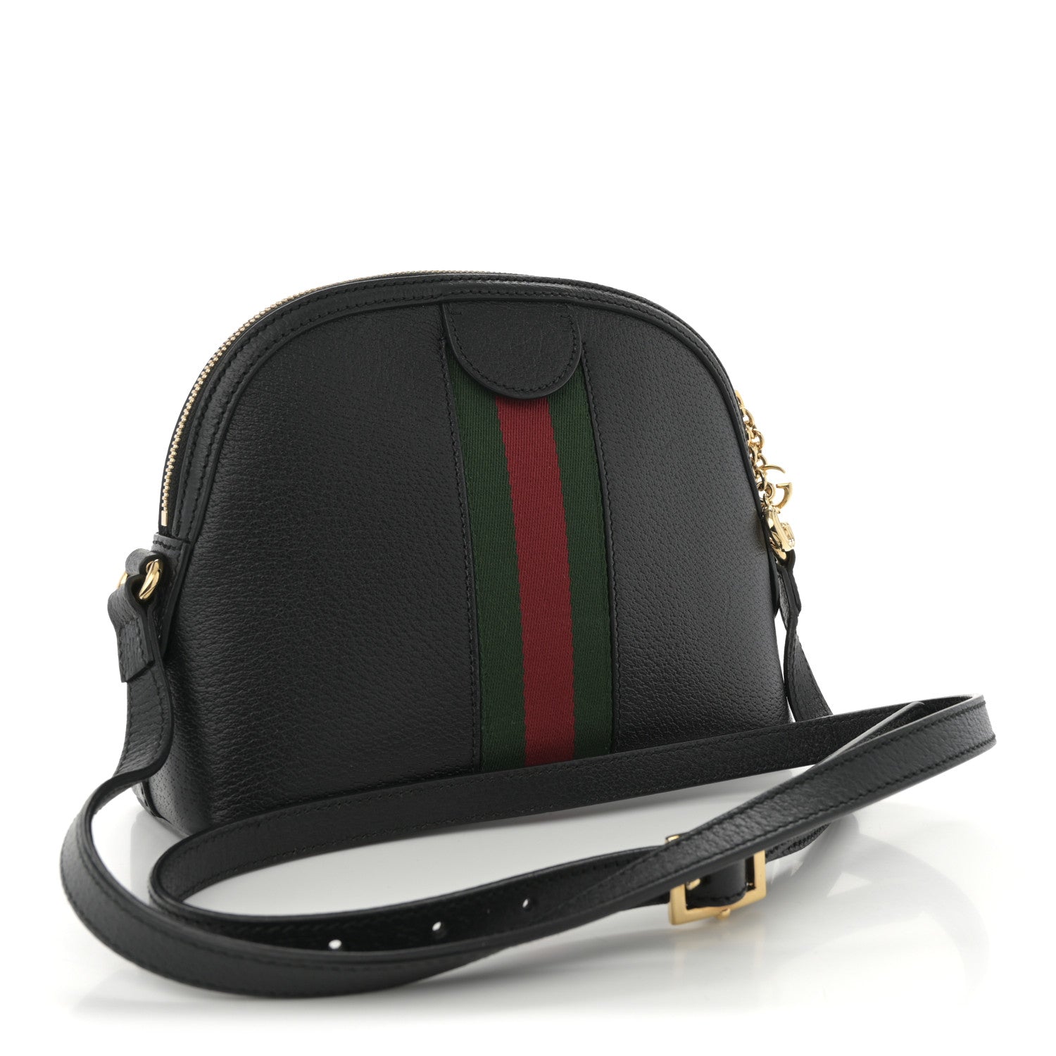 Calfskin GG Web Small Ophidia Dome Shoulder Bag Black