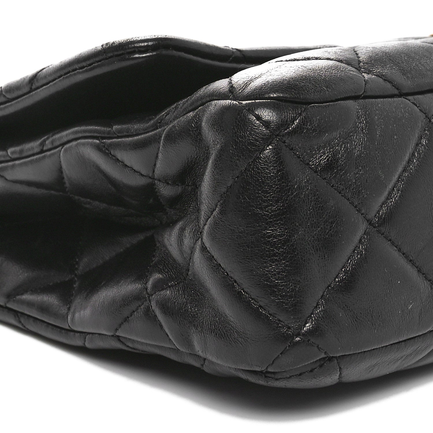 Lambskin Quilted Fancy Jewel Flap Black