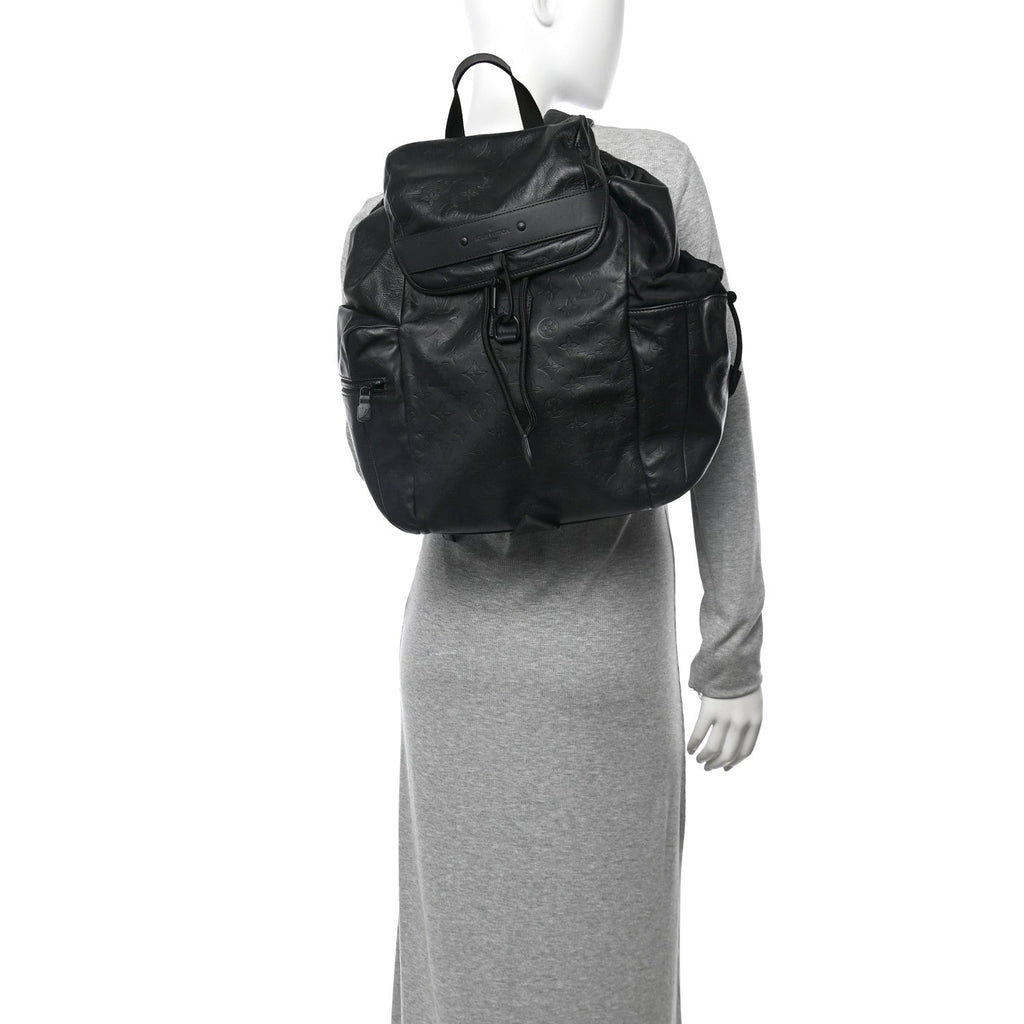 Calfskin Monogram Shadow Discovery Backpack Black