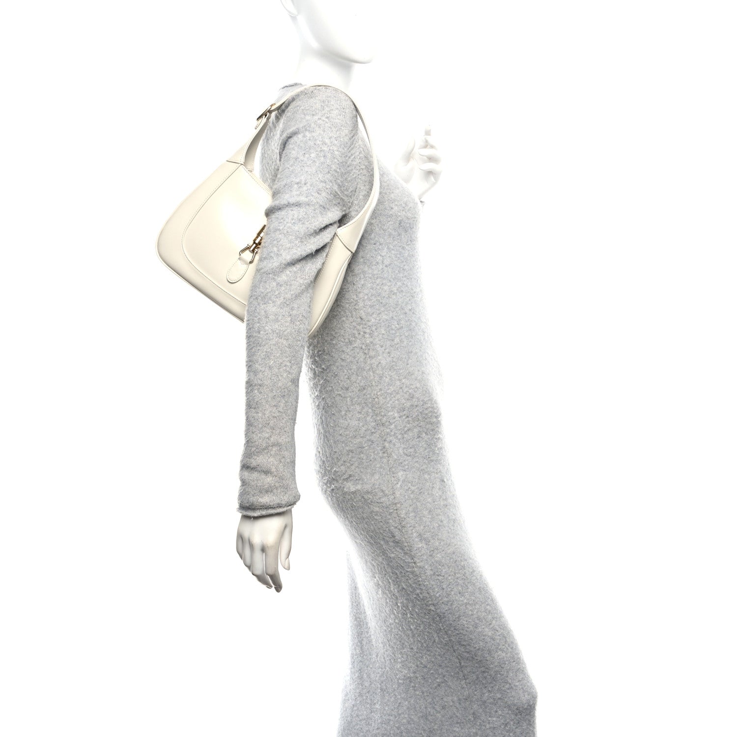 Boarded Dyana Lux Calfskin Small Jackie 1961 Hobo Mystic White