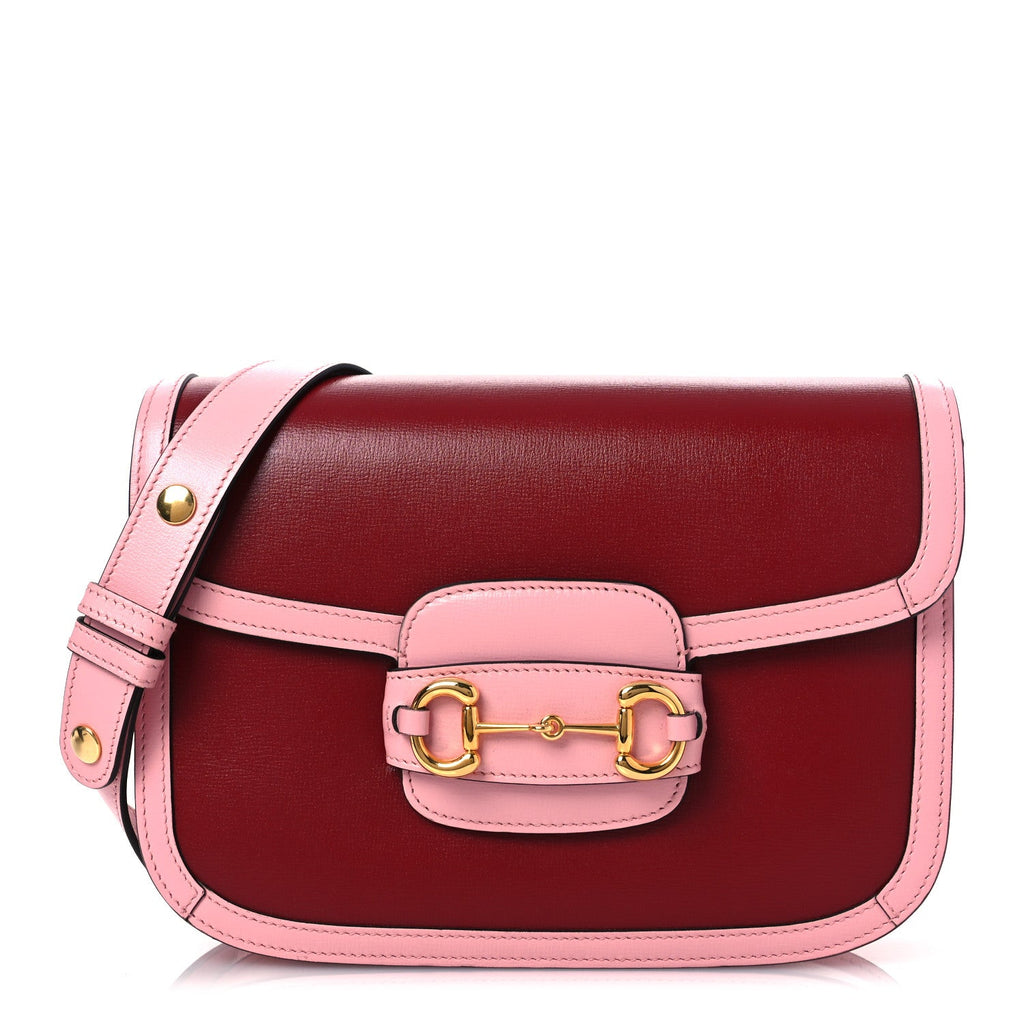 Azalea Calfskin Horsebit 1955 Shoulder Bag New Cherry Red Wild Rose