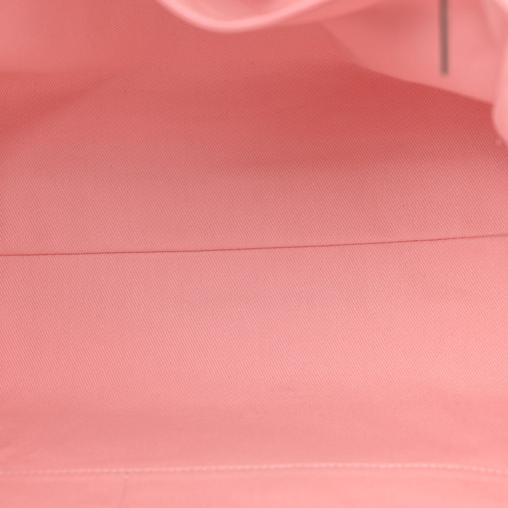 Woven Straw Raffia Small Deauville Tote Pink