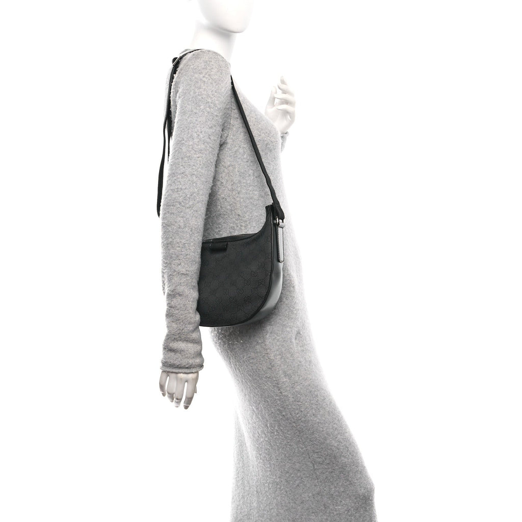 Denim Monogram Shoulder Bag Black