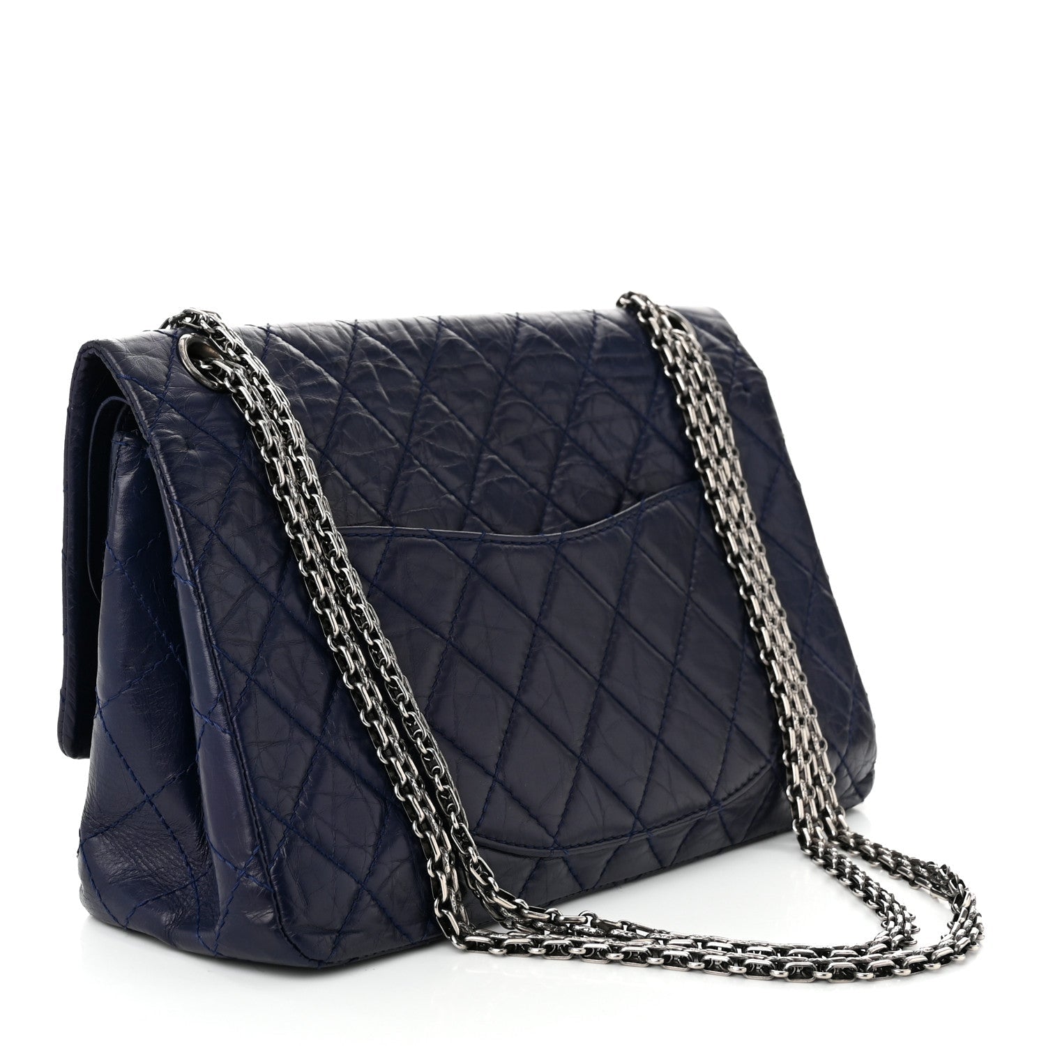 Aged Calfskin Quilted 2.55 Reissue 226 Flap Dark Blue