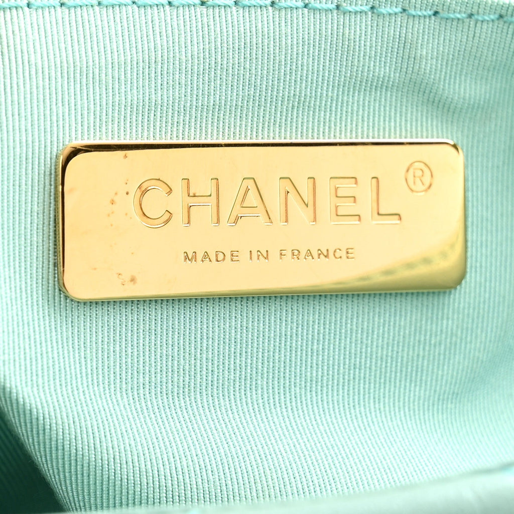 Goatskin Quilted Medium Chanel 19 Flap Light Blue