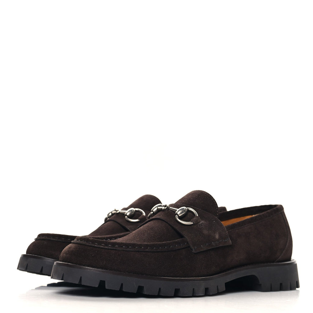 Suede Horsebit Mens Lug Loafers 8 Night Cocoa