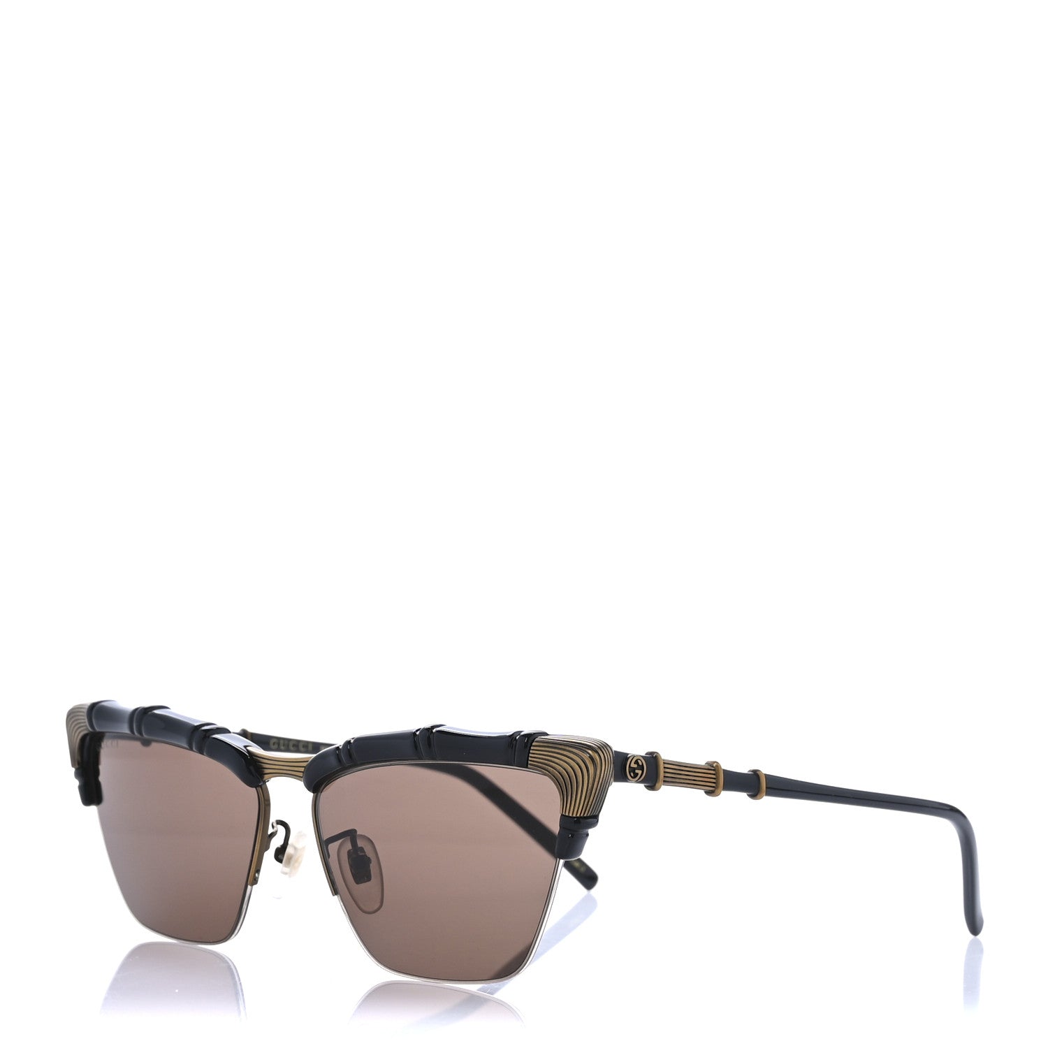 Acetate Metal Bamboo Sunglasses GG660S Black Brown