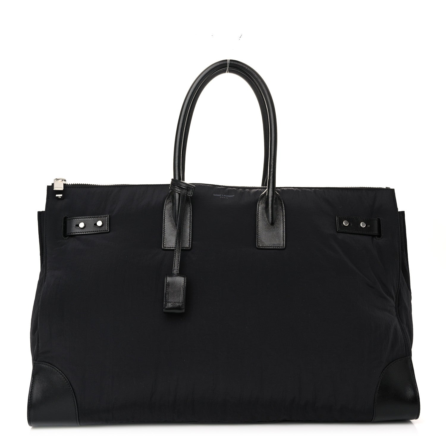 Nylon Calfskin 48H Sac De Jour Duffle Black