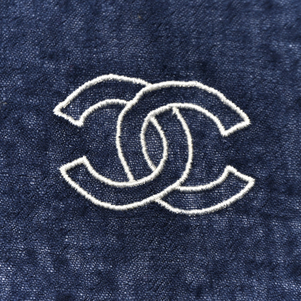 Cashmere CC Scarf Navy White