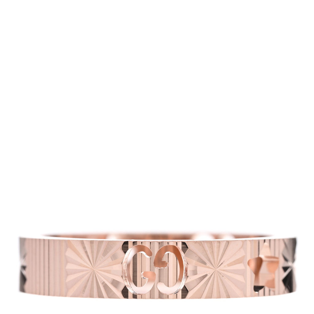 18K Rose Gold Icon Stars Band Ring 52 6