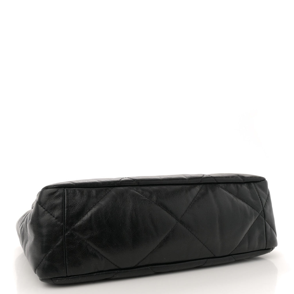 Goatskin Quilted Large Chanel 19 Flap Black