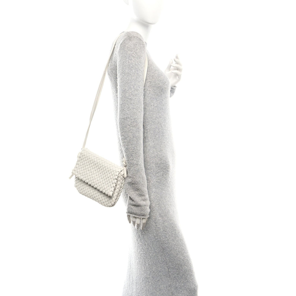 Nappa Intrecciato Cobble Messenger Bag White