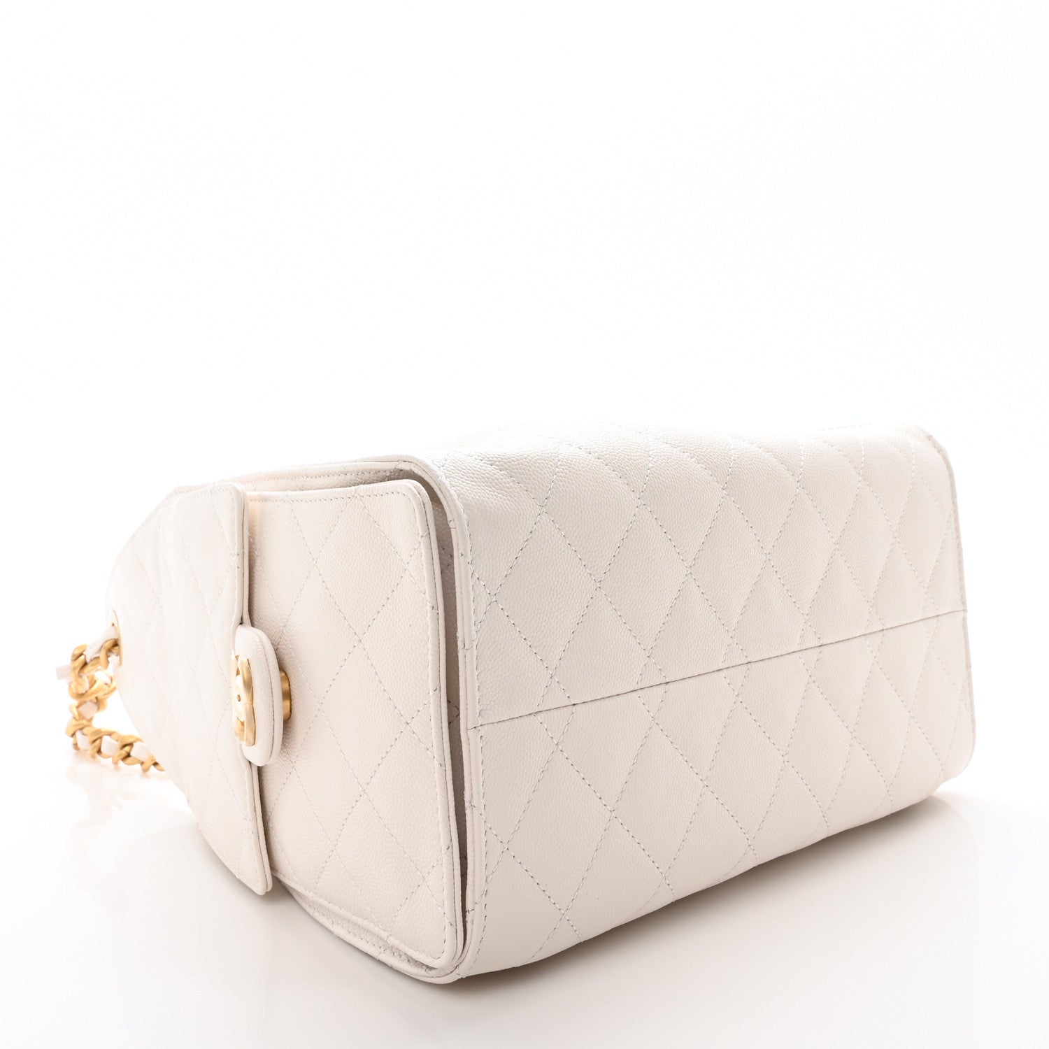 Caviar Quilted Small Chanel 25 Handbag White